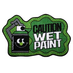 Montana Doormat Caution Wet Paint Green - Rohožka
