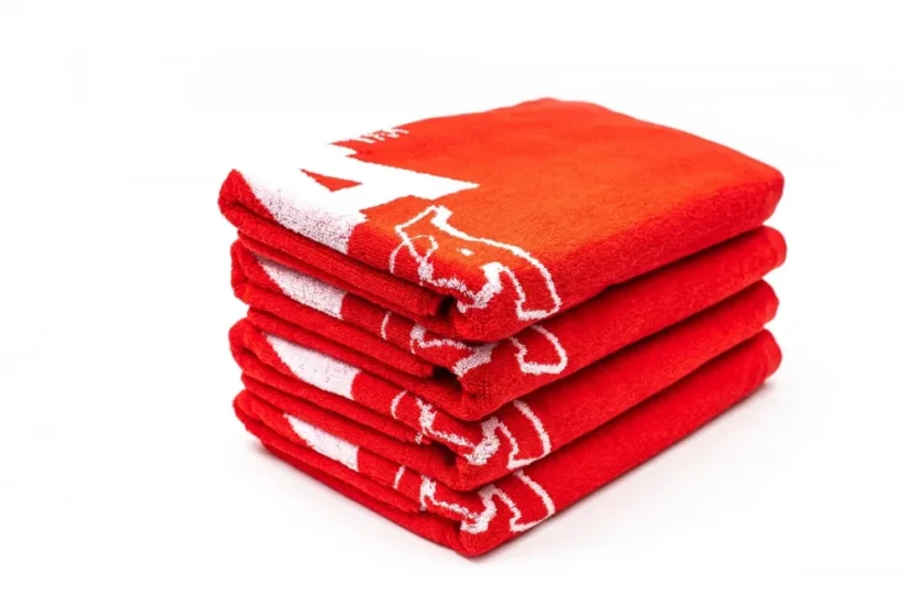 Montana Beach Towel typo+logo (Red, Green, Blue)