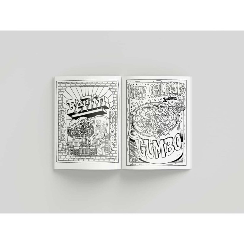 Street Food Coloring Book