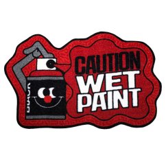 Montana Doormat Caution Wet Paint Red - Rohožka