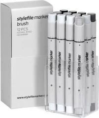 Stylefile marker Brush set 12ks Neutral Grey Set