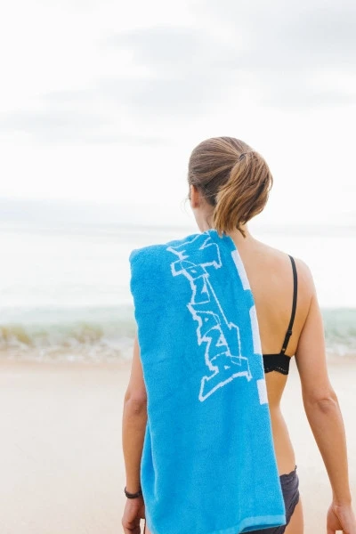 Montana Beach Towel typo+logo (Red, Green, Blue)