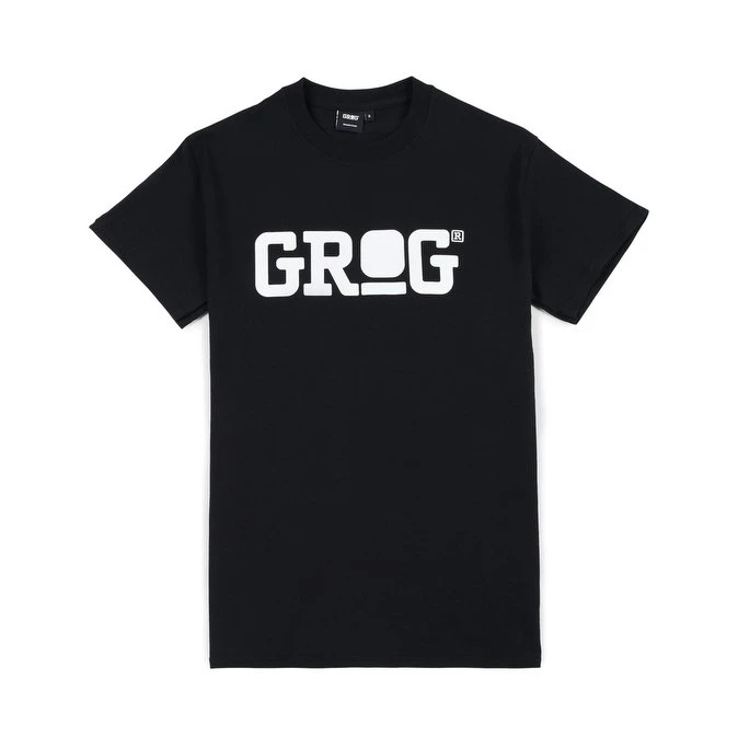 Grog Classic logo T-shirt - Black/White - Velikost oblečení: XXL