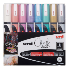 Uni Chalk PWE-5M - Metallic Set 8ks - Křídový Marker