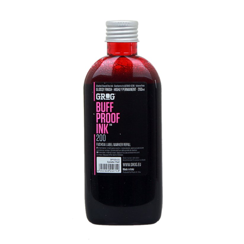Grog BPI 200ml - Buff Proof Ink - Farba: Splatter Red #e22218