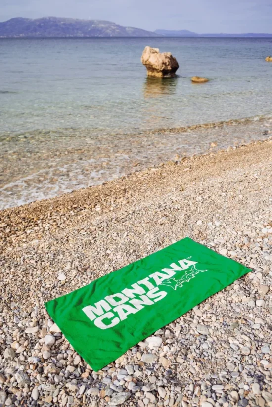 Montana Beach Towel typo+logo (Red, Green, Blue)