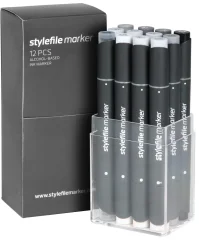 Stylefile markers 12er set- Natural grey