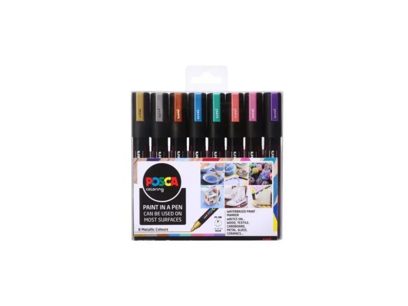 Uni Posca PC 5M - Set 8ks - Metallic Colors