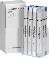 Stylefile marker Brush set 12ks Cool Grey set