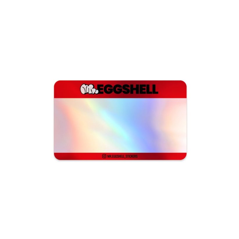 Mr. Eggshell Stickers Holographic - 50ks Red