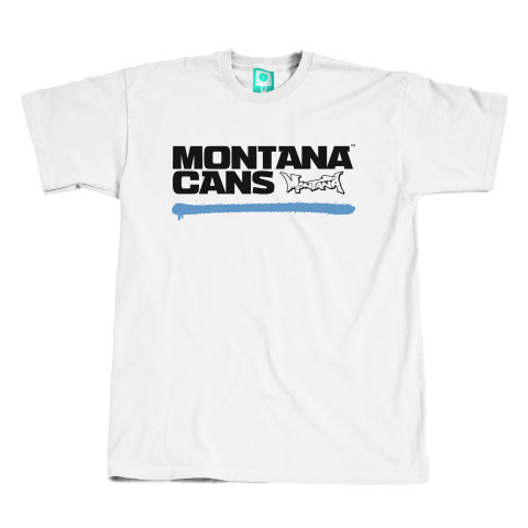 Montana Triko - Typo+Logo Underline White Blue