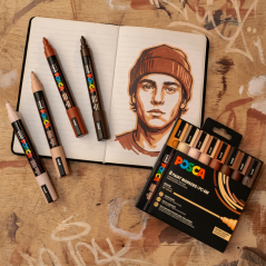 Uni Posca PC 5M - Set 8ks - Portrait Colors