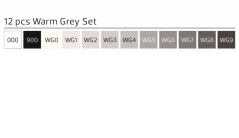 Stylefile marker Brush set 12ks Warm Grey set