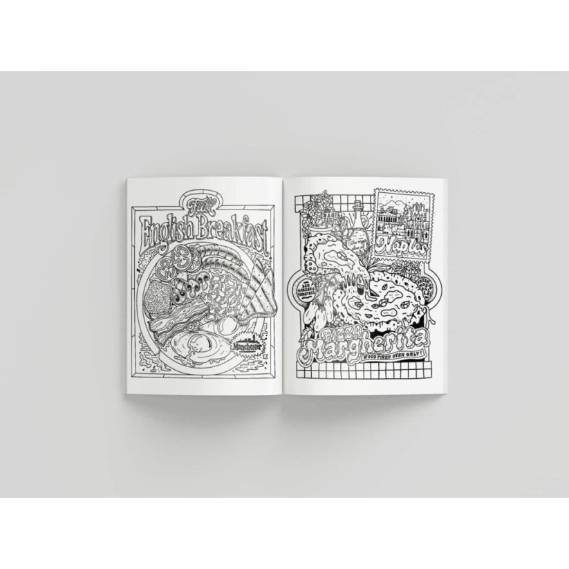 Street Food Coloring Book