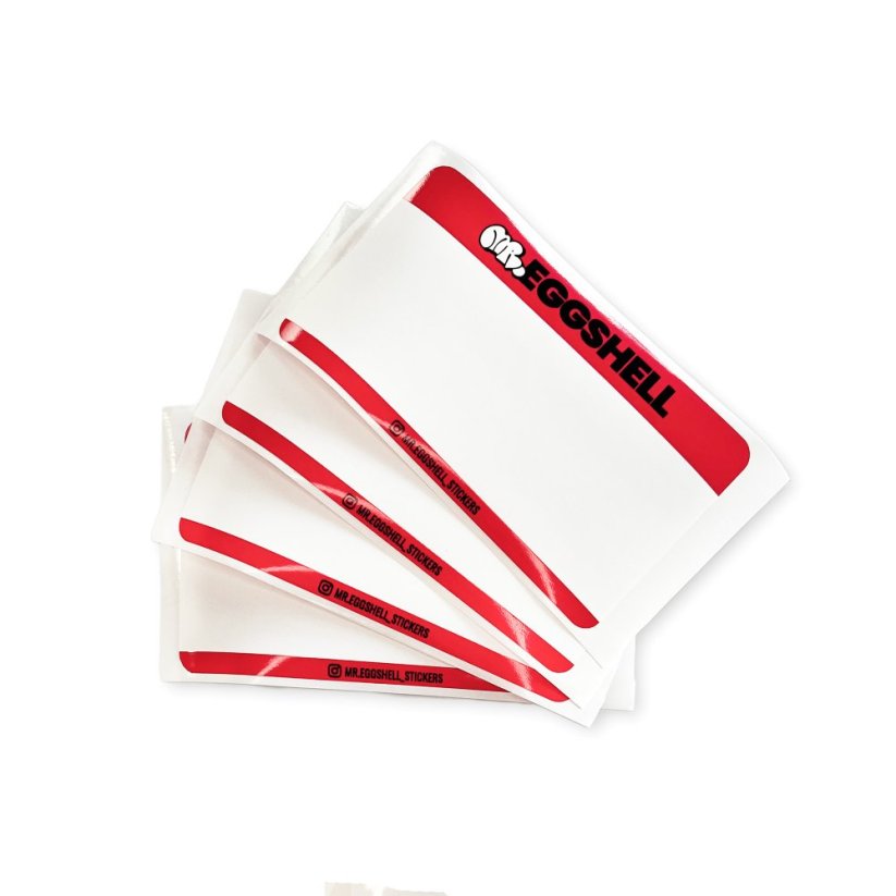 Mr. Eggshell Stickers - 50ks Red