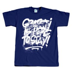 Montana T-Shirt - Graffiti Is Here To Stay by Thierry Furger - Blue